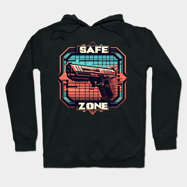 Retro safe zone guns club firearm Hoodie by TomFrontierArt